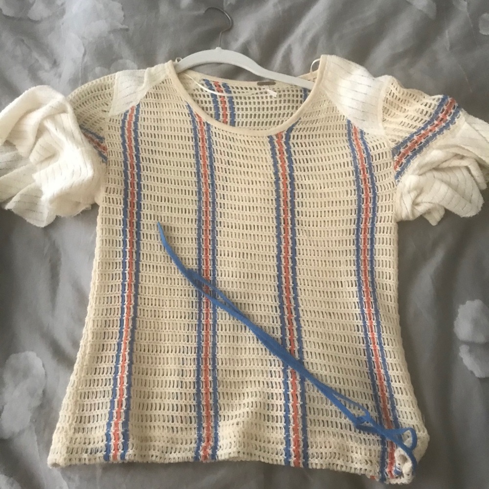 free people knit tie blouse